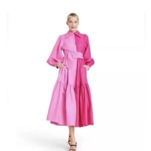 Christopher John Rogers x Target Two Tone Color Block Midi Shirt Dress